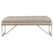 Load image into Gallery viewer, Latte Leather Tufted Bench
