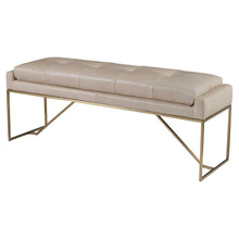Load image into Gallery viewer, Latte Leather Tufted Bench