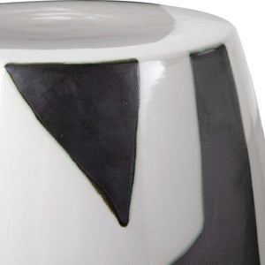 Black and White Garden Stool