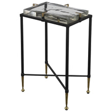 Load image into Gallery viewer, Thick Glass Top Black Iron Table