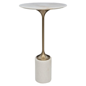 Round Marble Top Table Brass/Marble Base