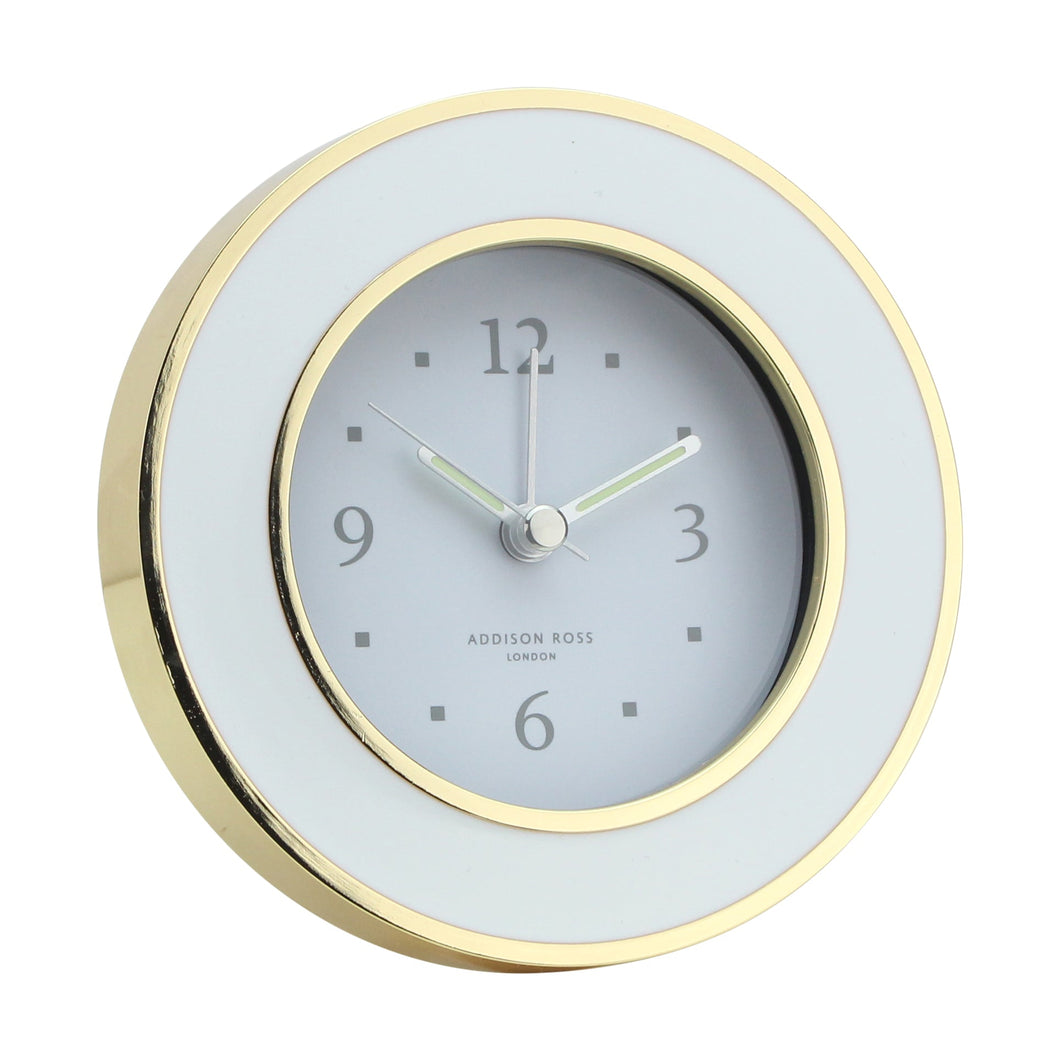 Round White & Gold Clock