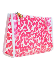 Clear Road Tripper Bag in Pink Leopard