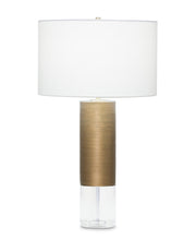 Load image into Gallery viewer, Crystal &amp; Ribbed Brass Lamp