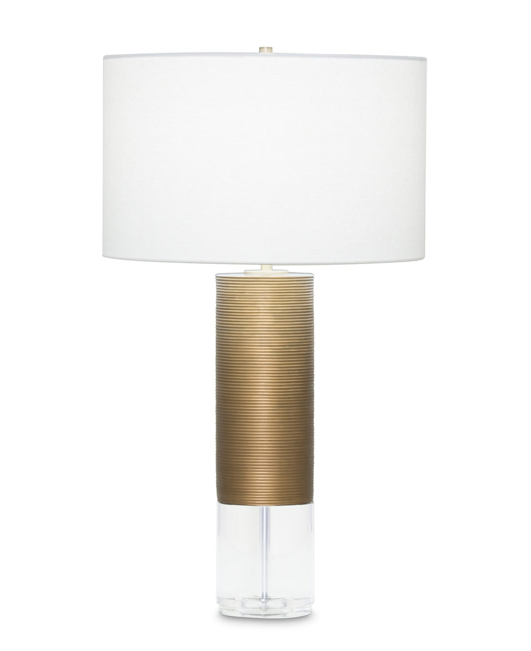 Crystal & Ribbed Brass Lamp