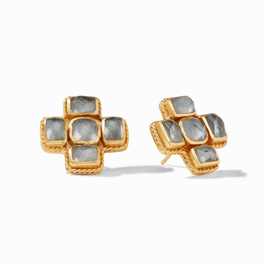Savoy Earrings in Charcoal Blue