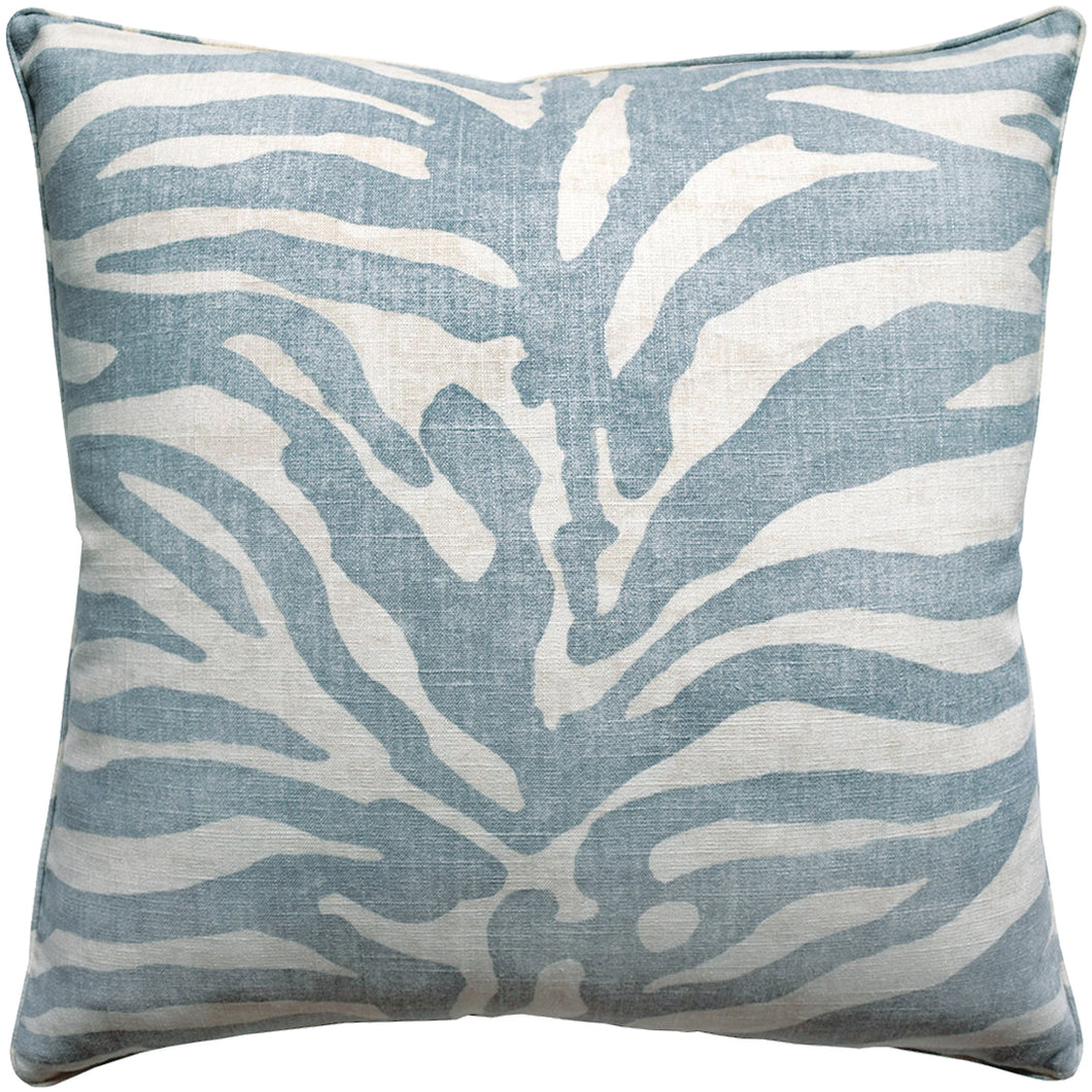 Aqua Serengeti Zebra-esque Pillow