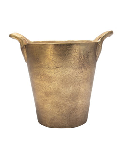 9.5"x7"x8.5"H Antique Brass Ice Bucket