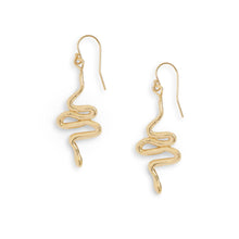 Load image into Gallery viewer, Snake Earrings Brass