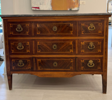 Load image into Gallery viewer, Louis XVI Commode w/ Marquetry &amp; Gray Marble Top