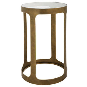 Round Tempered Glass & Gold Table