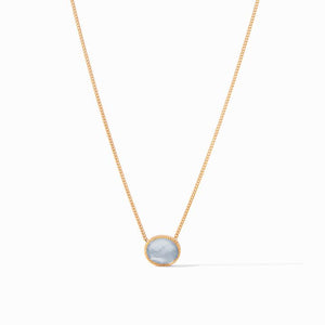 Verona Solitaire Necklace - Chalcedony Blue