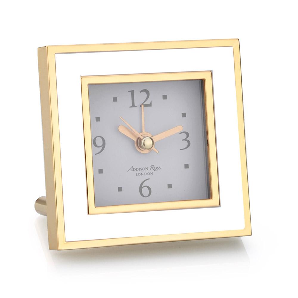 Square White & Gold Clock
