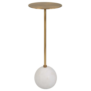 Brass Top & Round Marble Base Table