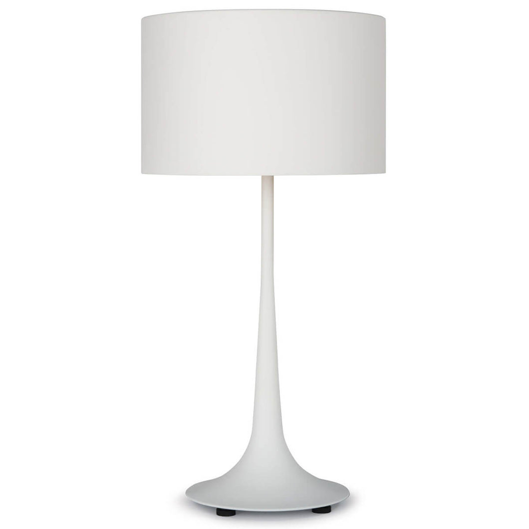 Thin White Iron Table Lamp
