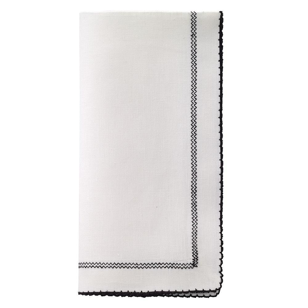 White & Black Linen Napkin