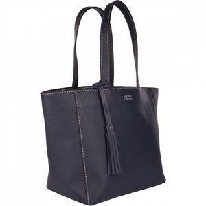 Loxwood Zippered Parisian Tote in Navy